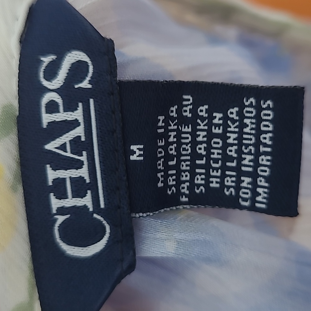 Chaps Blue and Cream Floral Blouse - Picture 6 of 6
